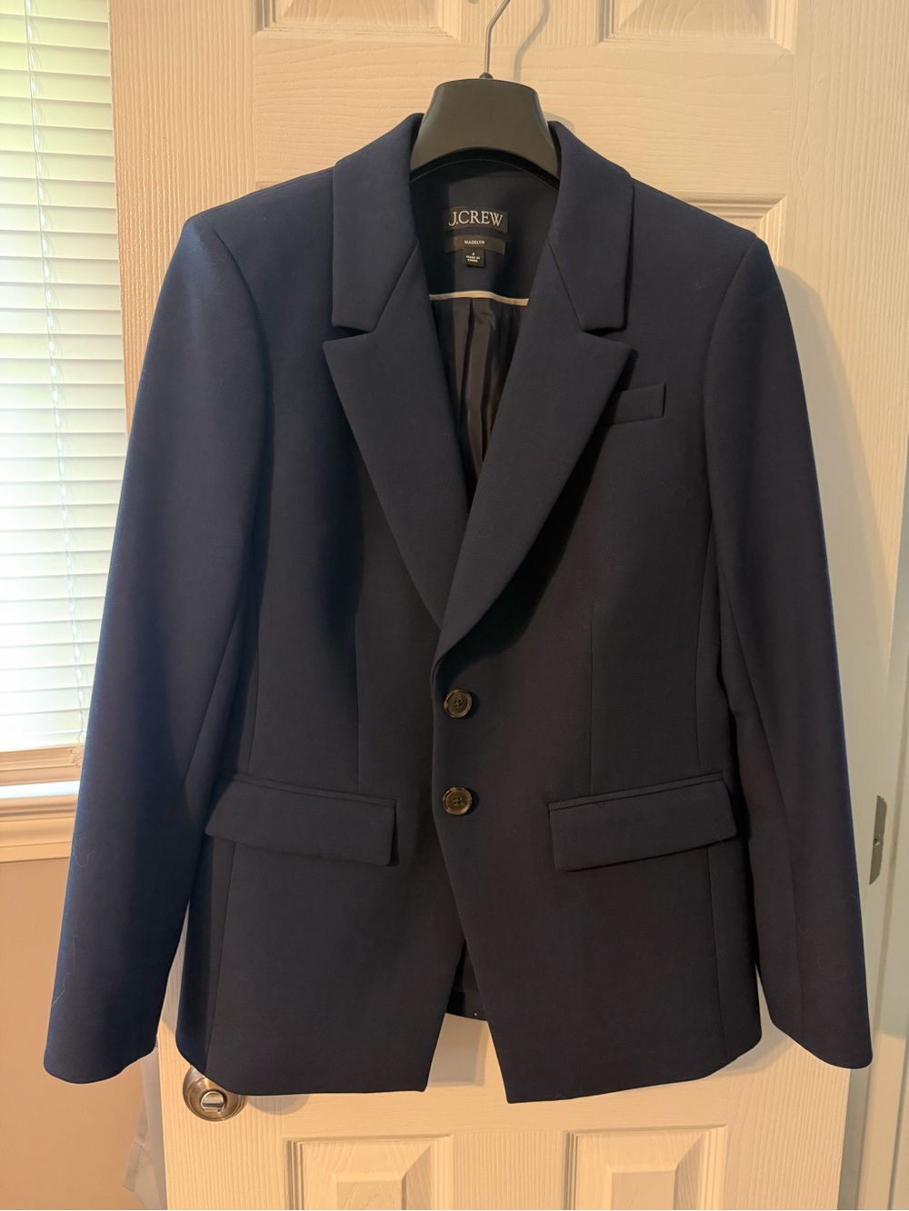 J. Crew Navy Madelyn Blazer Suit Jacket in Four-Season Stretch